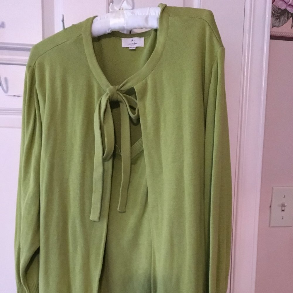 2 in 1 Plus Size (3X) Chartreuse Sweater Camisole/Tank Combo
